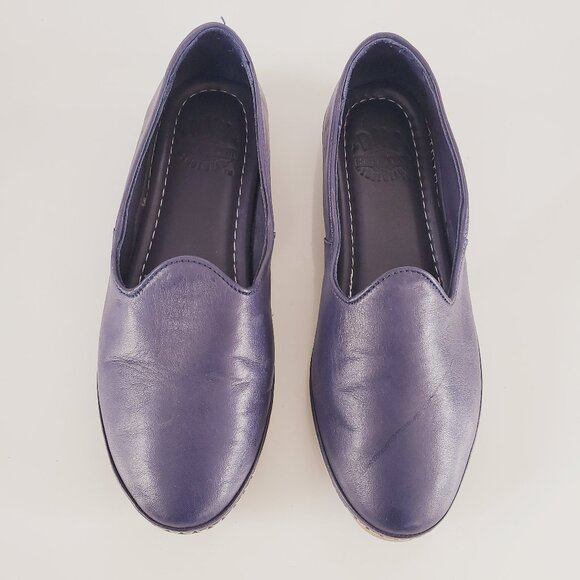 DNA Footwear Women's Midnight Blue Leather Flats Size 7.5 - Picture 1 of 13